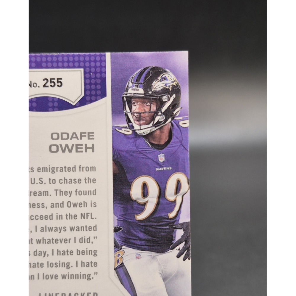 2021 Panini Playoff Odafe Oweh #255 Red Zone Autograph (RC) Baltimore Ravens - Picture 8 of 10